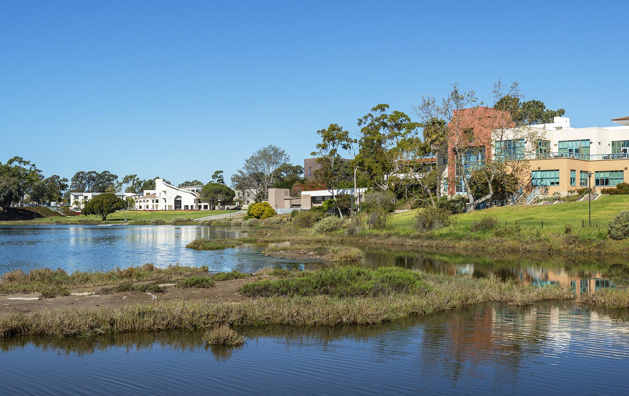 View of the UCSB Club from the lagoon